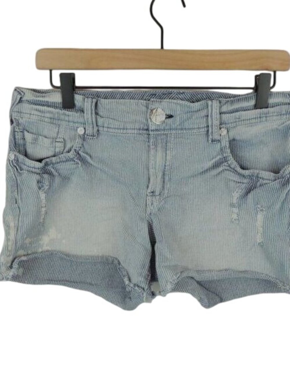 Ariya Jeans Blue and White Striped Jean Shorts Womens Size 11/12